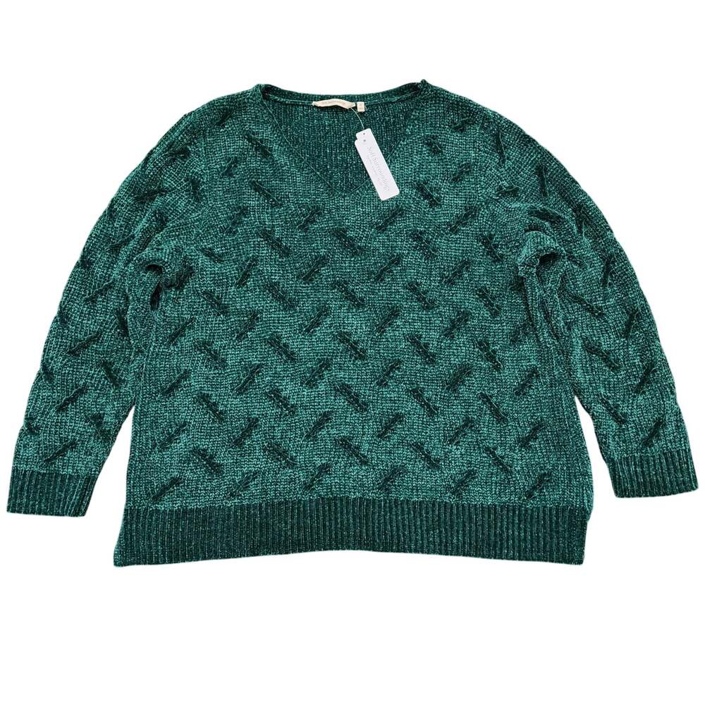 NWT Soft Surroundings Trina Green Chenille Sweater Size 3X